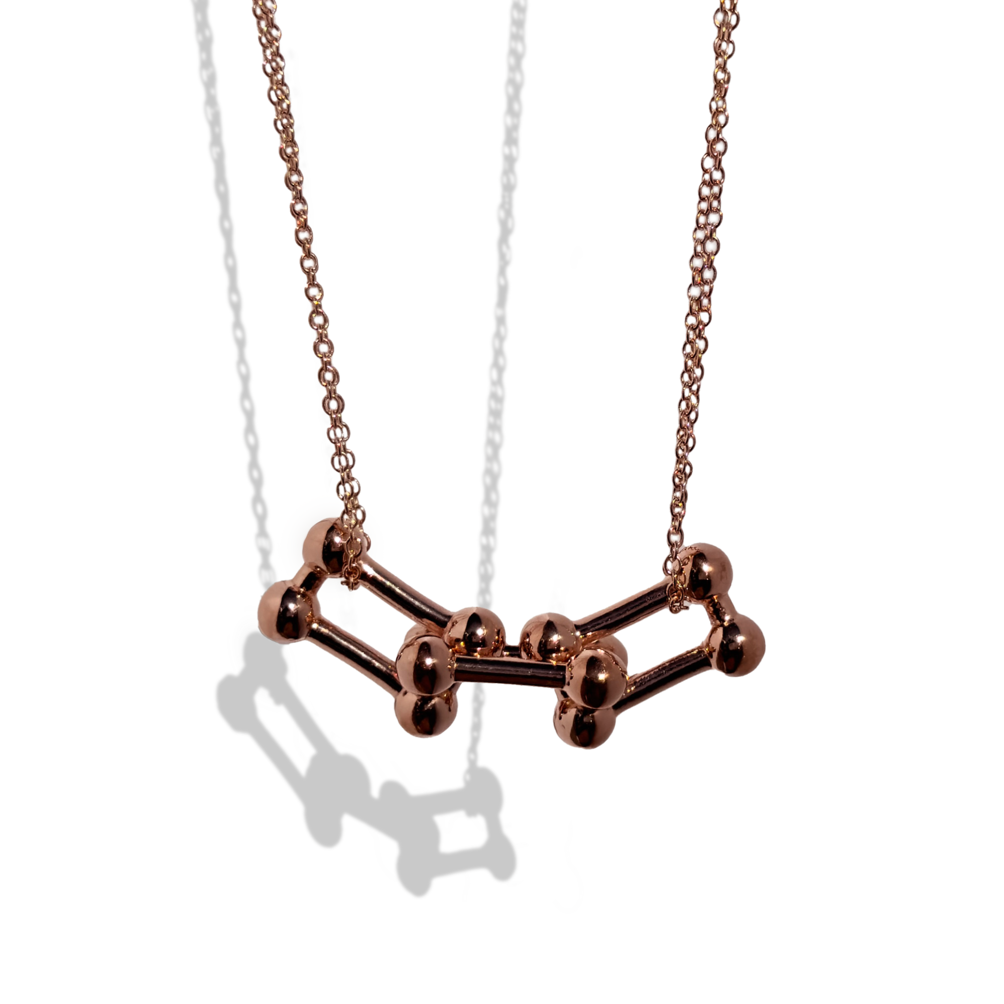 Triple Link Pendant in Rose Gold