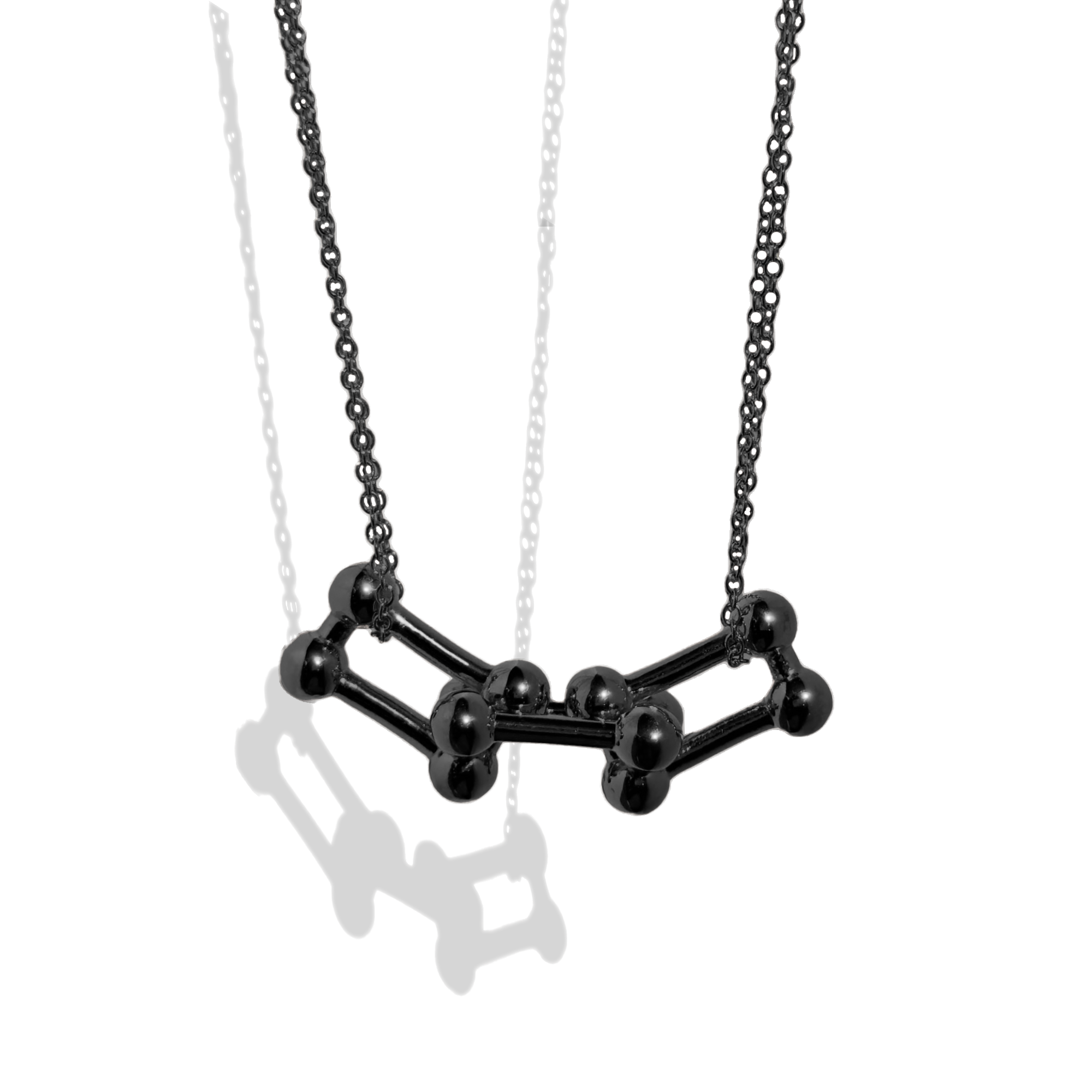 Triple Link Pendant in Black Gold