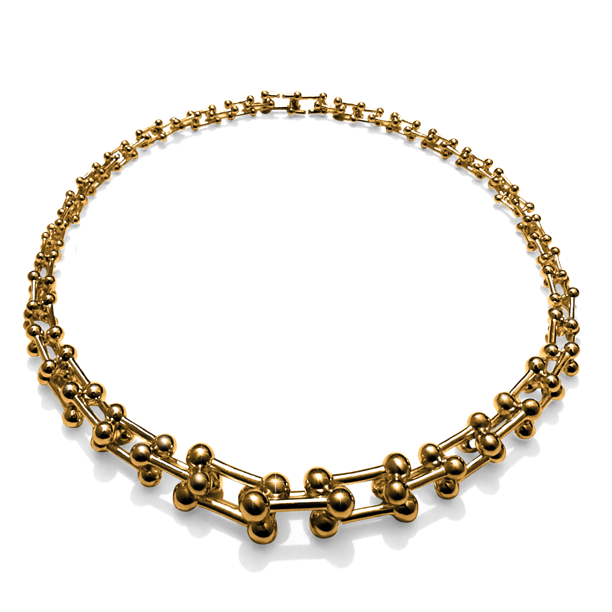 Graduated Link Necklace in Yellow Gold