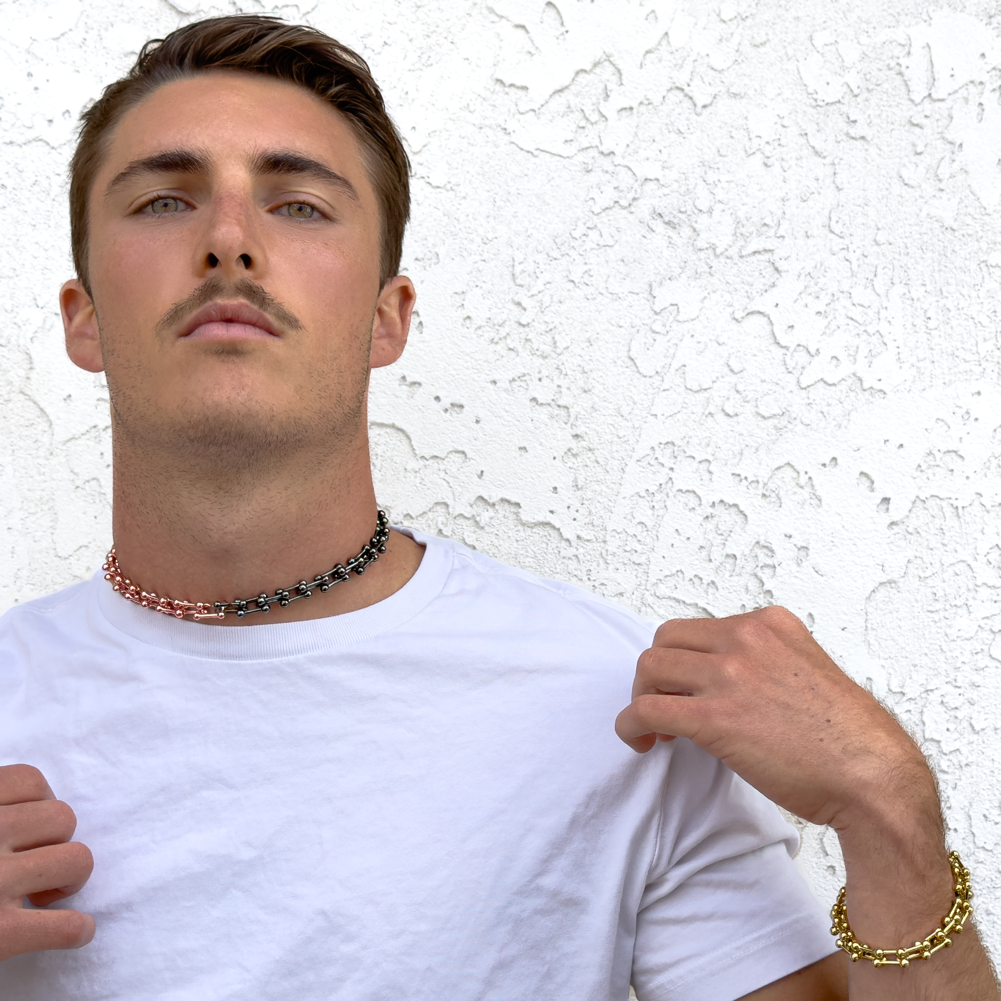 Link Bracelet in Rose Gold with Charms