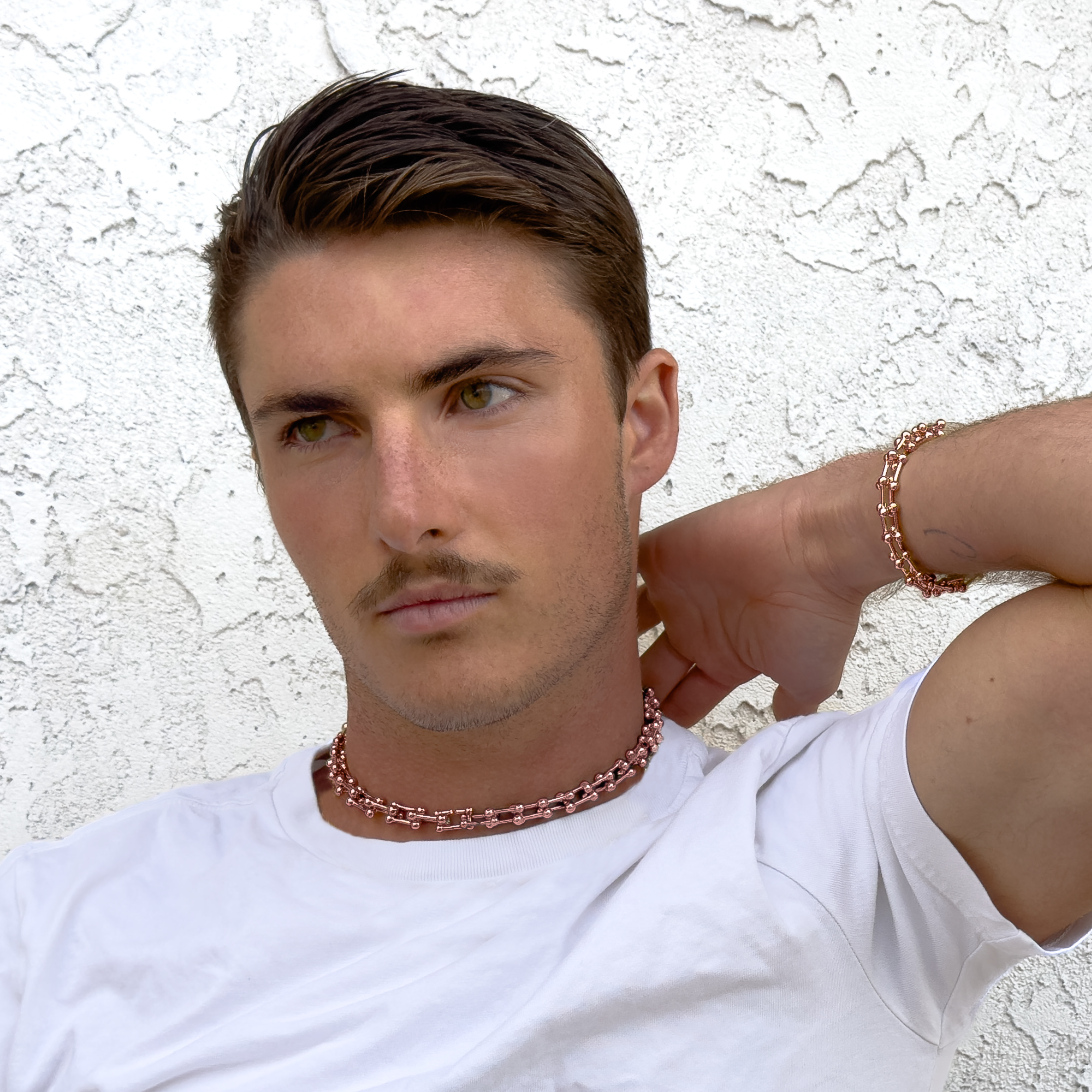 Link Bracelet in Rose Gold with Charms